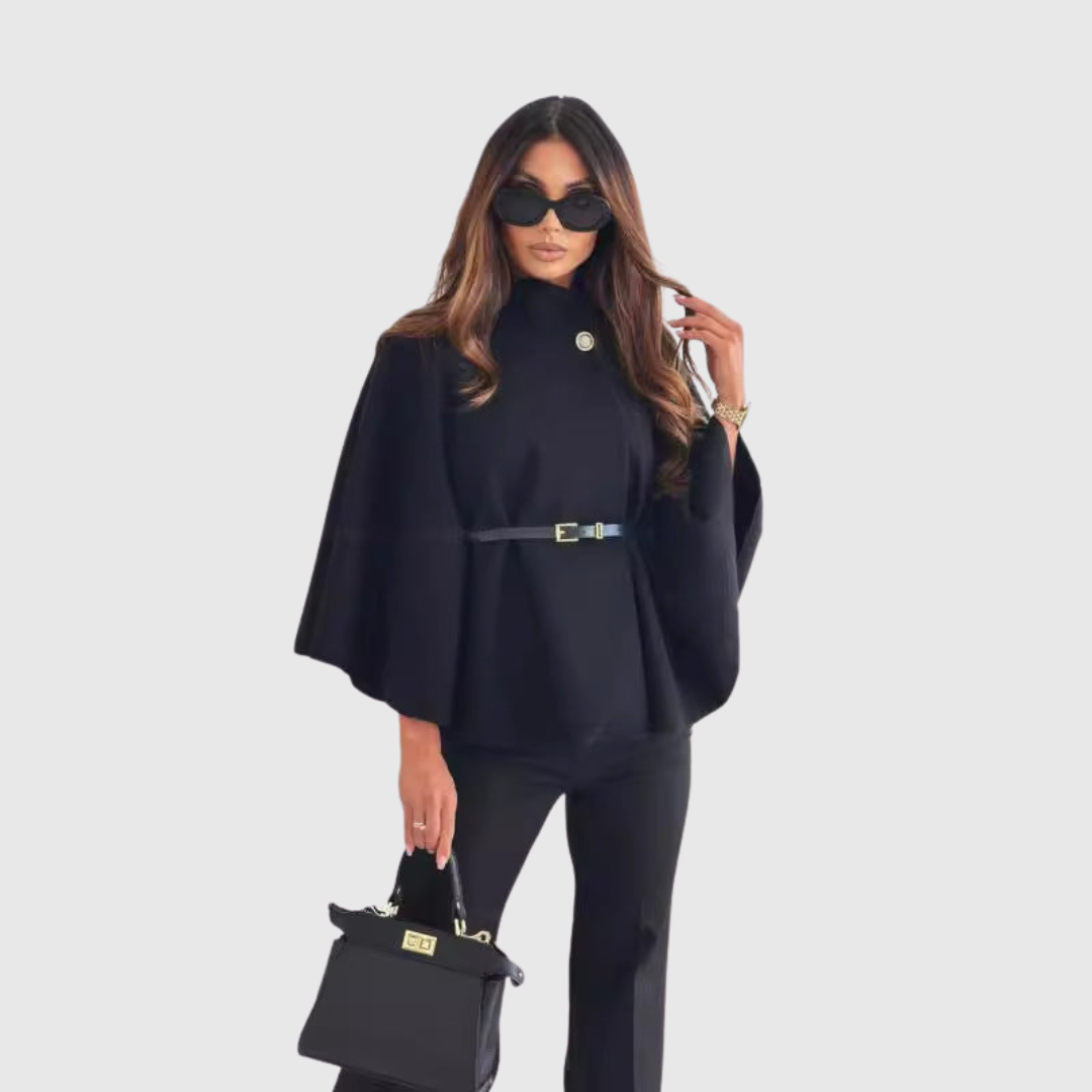 LEA – Chic Butterfly Sleeve Jacket with Belt