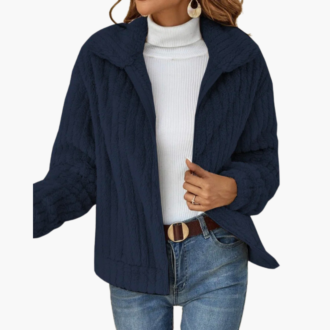 Luna | Short Fleece Jacket with Notch Collar