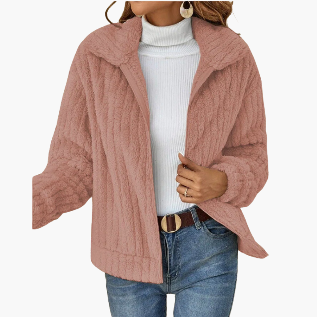 Luna | Short Fleece Jacket with Notch Collar