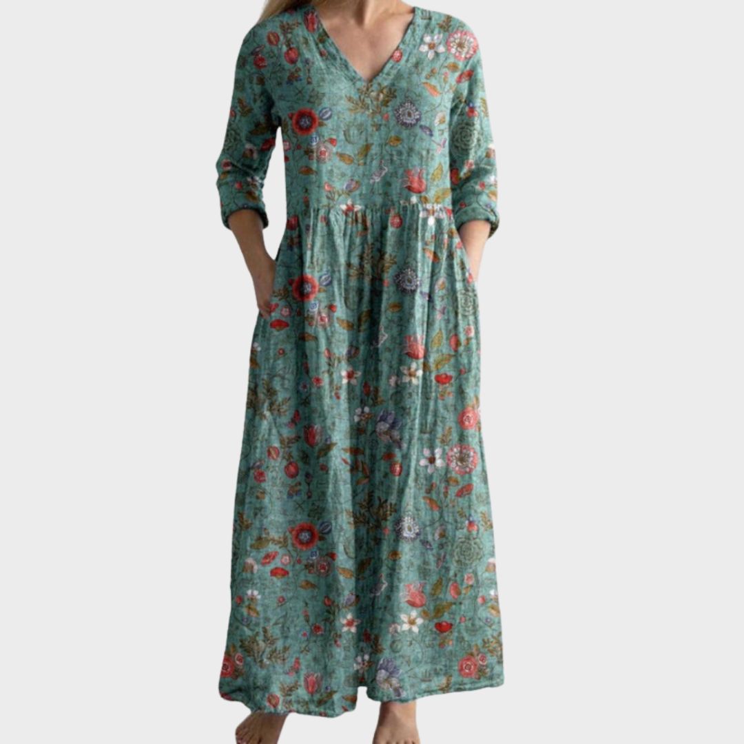 Celestine – Maxi Dress with Vintage Floral Print