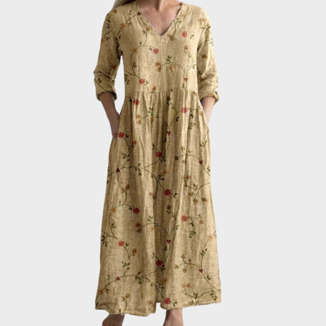 Celestine – Maxi Dress with Vintage Floral Print