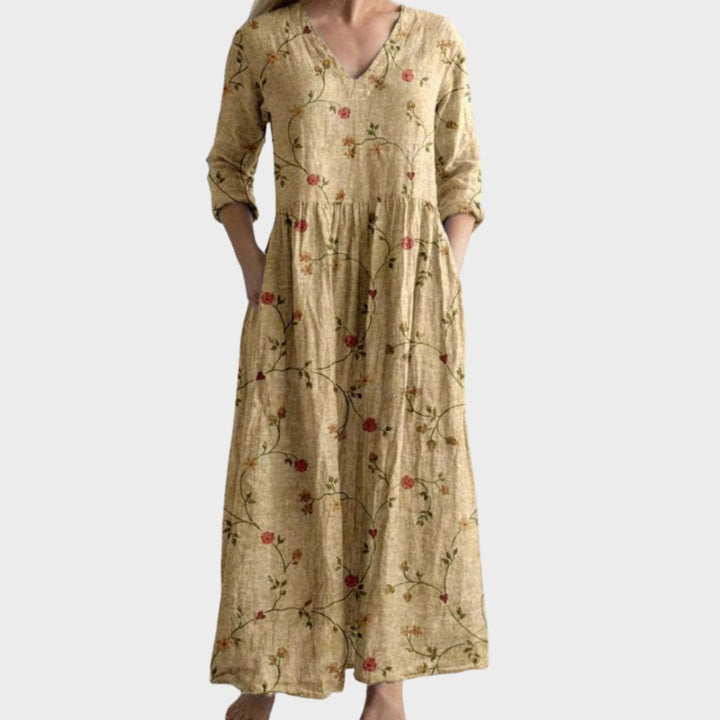 Celestine – Maxi Dress with Vintage Floral Print