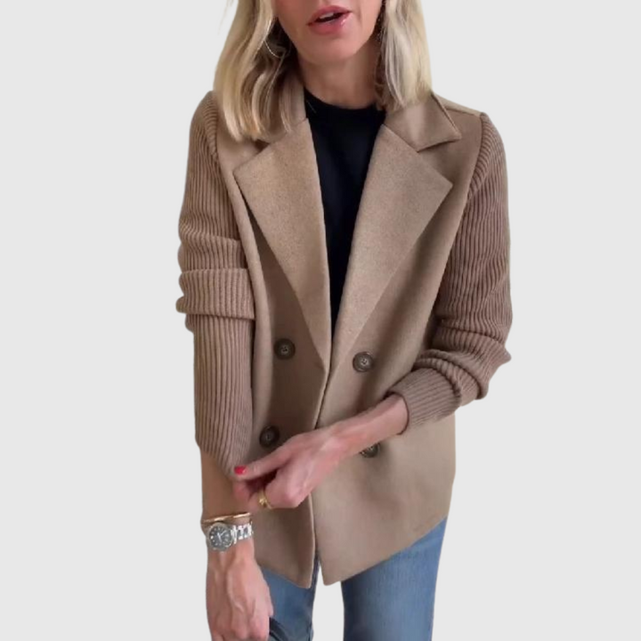 Amora | Elegant Knit-Sleeve Blazer