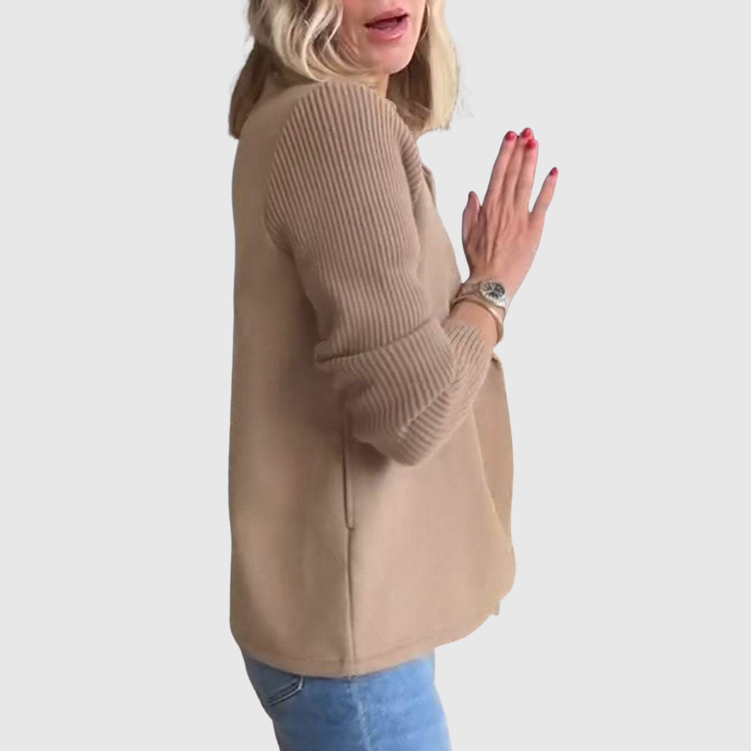 Amora | Elegant Knit-Sleeve Blazer