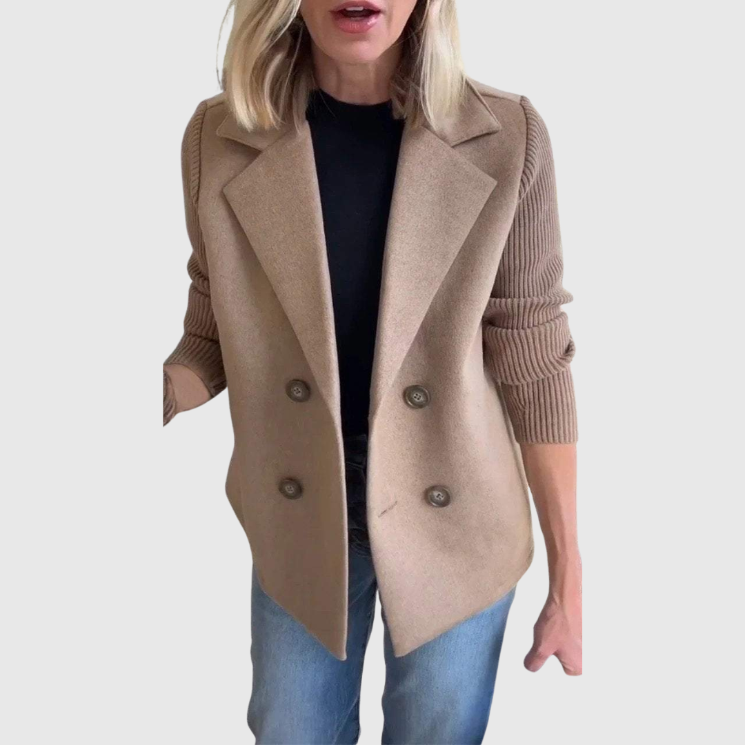 Amora | Elegant Knit-Sleeve Blazer