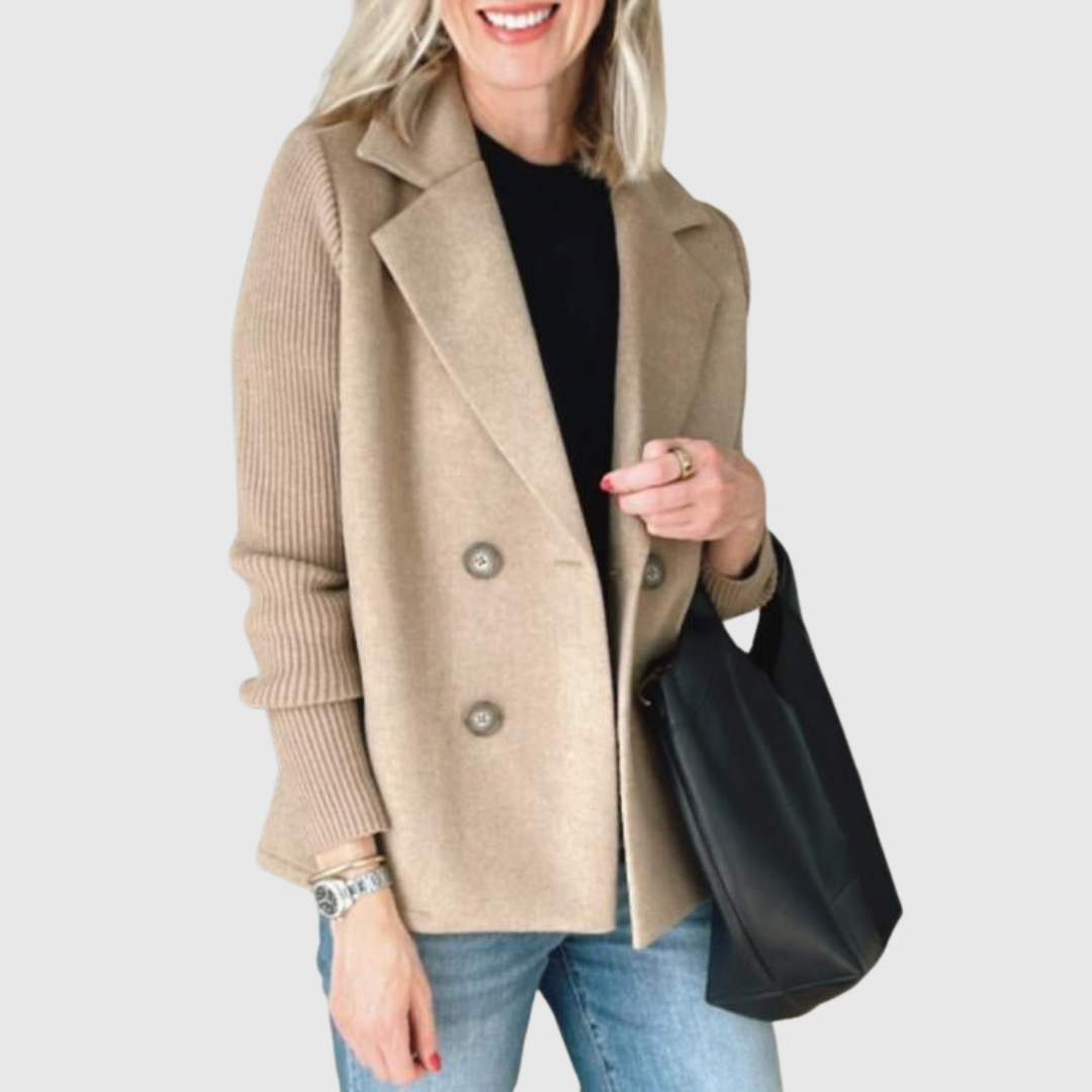 Amora | Elegant Knit-Sleeve Blazer