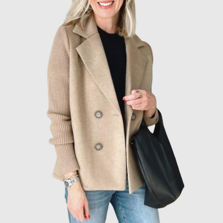 Amora | Elegant Knit-Sleeve Blazer