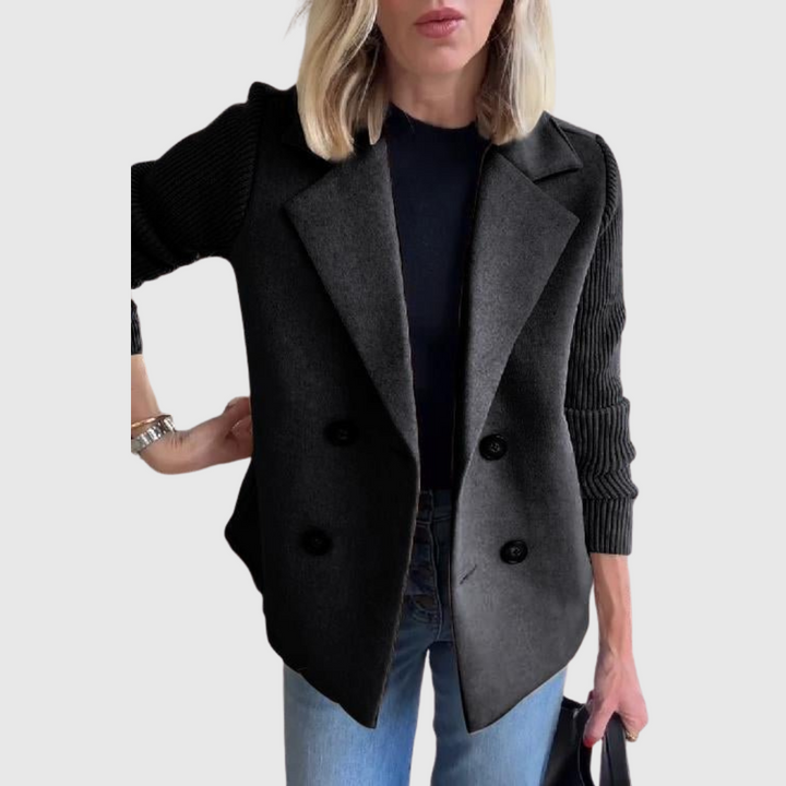 Amora | Elegant Knit-Sleeve Blazer