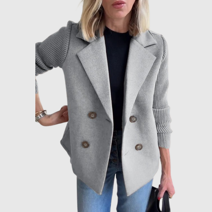 Amora | Elegant Knit-Sleeve Blazer