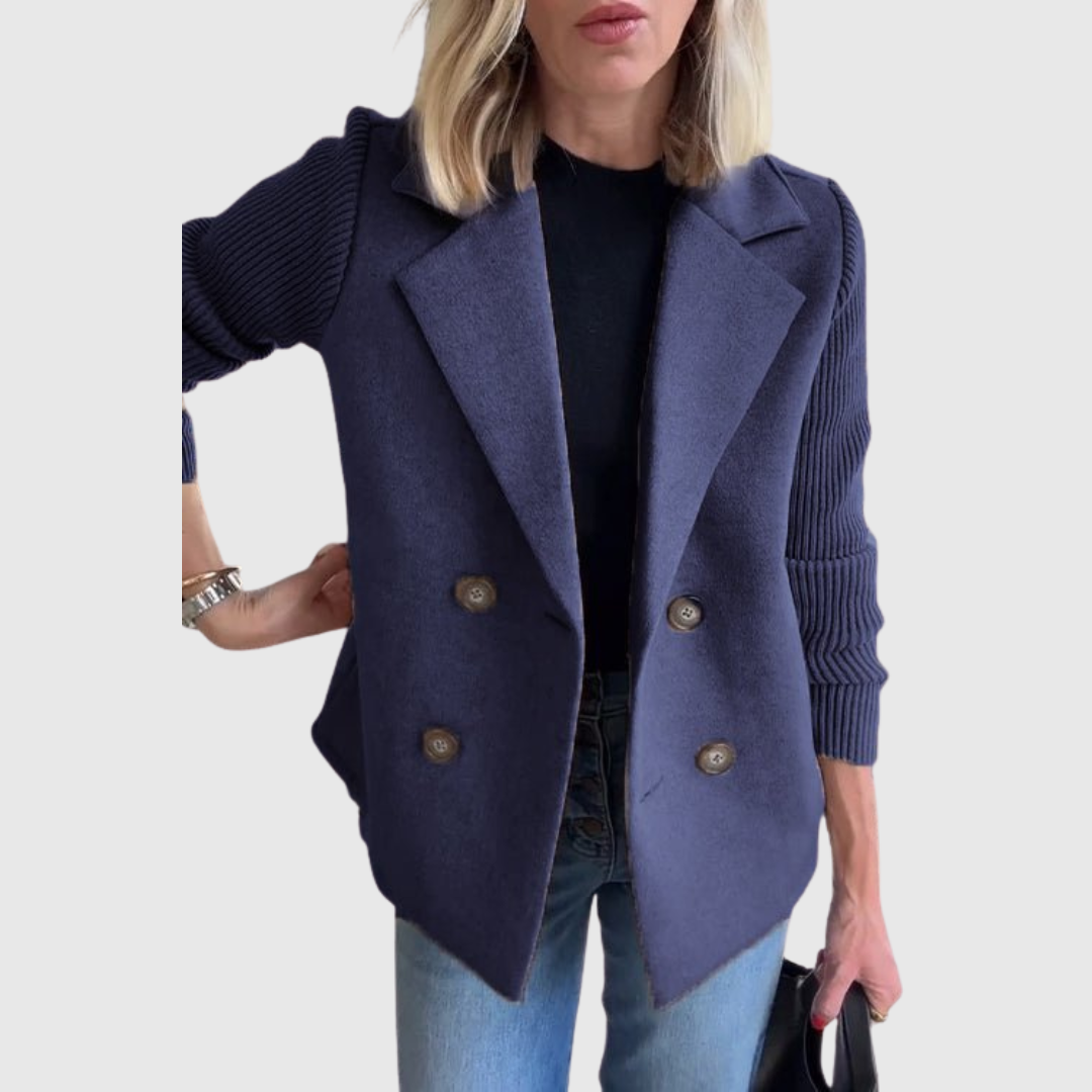 Amora | Elegant Knit-Sleeve Blazer