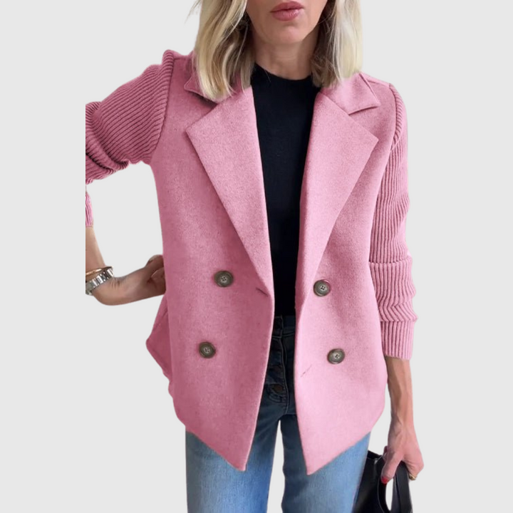 Amora | Elegant Knit-Sleeve Blazer