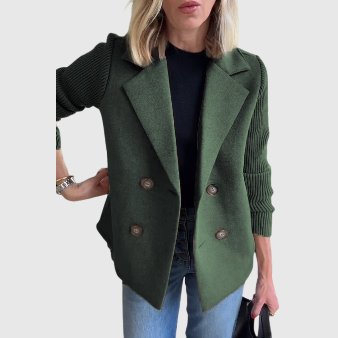 Amora | Elegant Knit-Sleeve Blazer