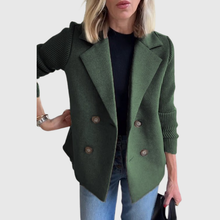 Amora | Elegant Knit-Sleeve Blazer