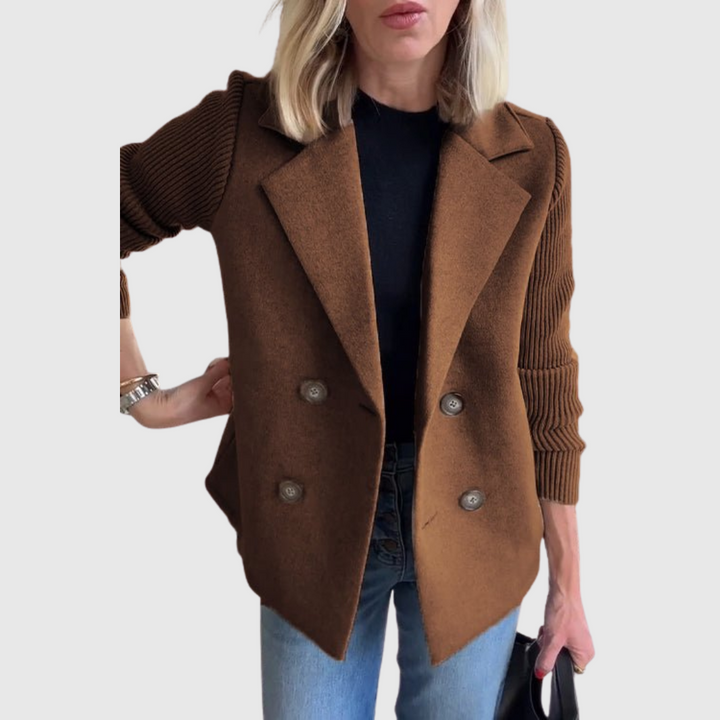 Amora | Elegant Knit-Sleeve Blazer