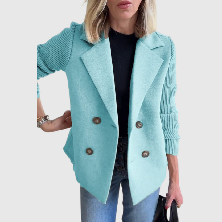 Amora | Elegant Knit-Sleeve Blazer