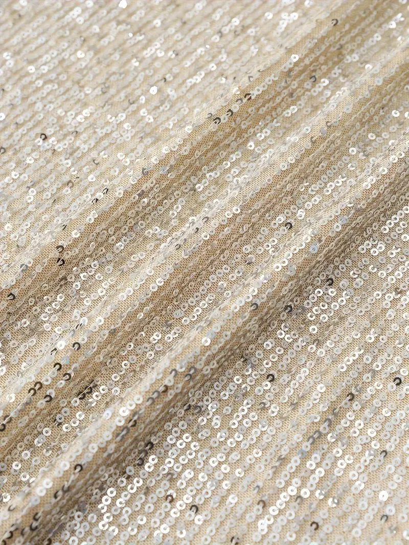 Party dress with sequins and contrast