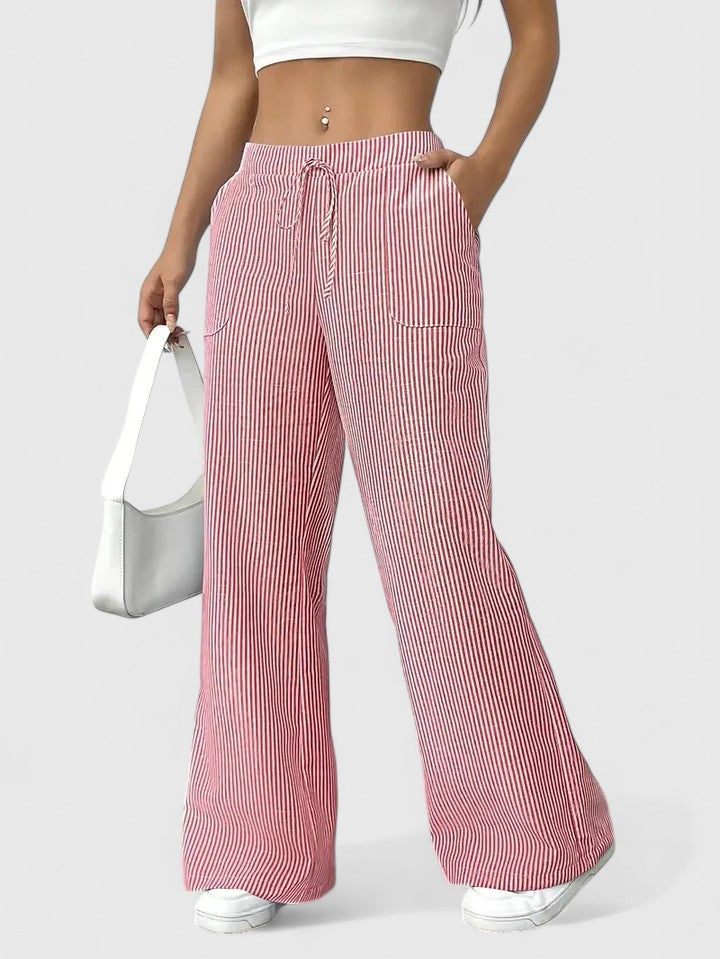 Dominique | Comfortable Wide-Leg Trousers with Elegant Details