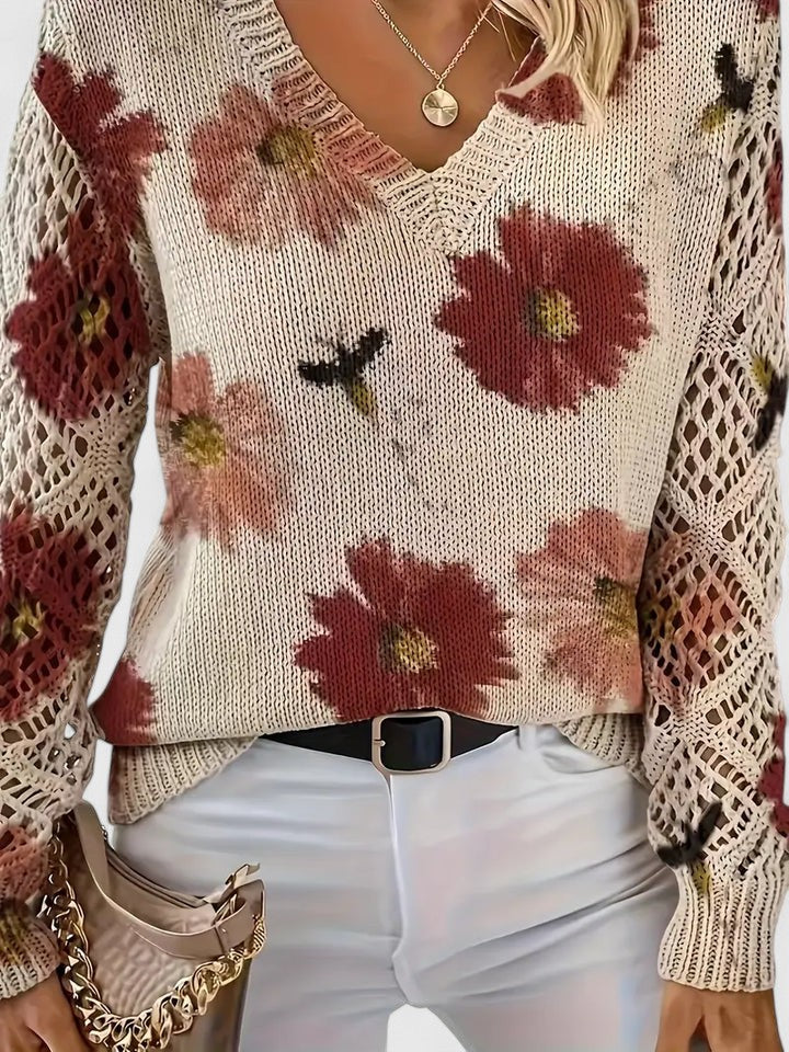 Aurélie – Elegant Sweater with Floral Pattern