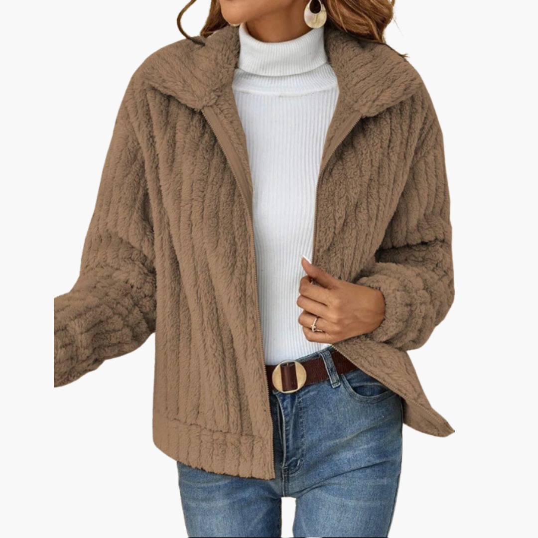 Luna | Short Fleece Jacket with Notch Collar