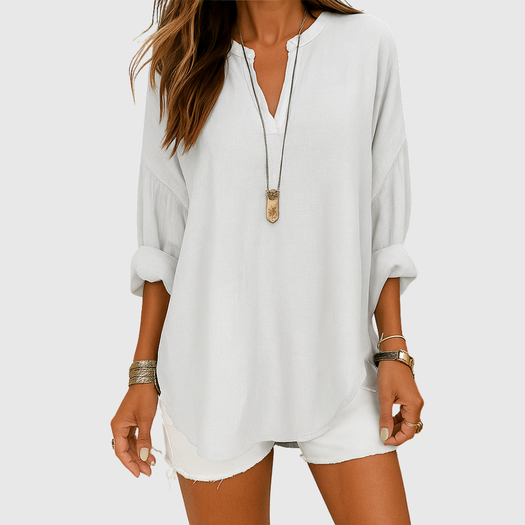 Daisy Loose Cotton Beach Shirt for Women